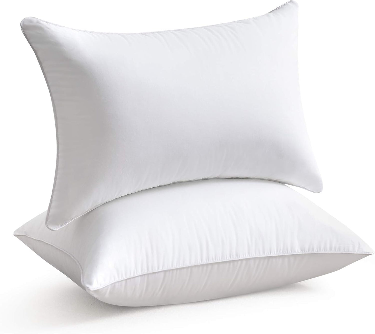 Oubonun Lumbar Pillow Set of 2 | 100% Cotton Decorative Rectangle Inserts - White Sofa Pillows