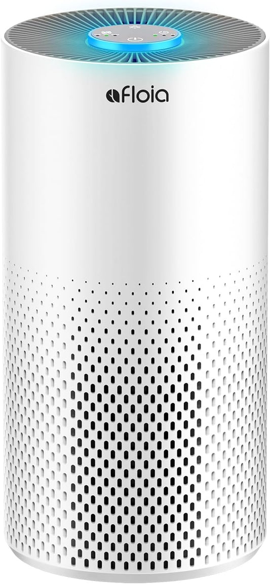 Afloia Air Purifier - 3-Stage Filter Odor Eliminator for Large Rooms Up to 1076 Ft² | Quiet 22 dB, 7 Color Night Light