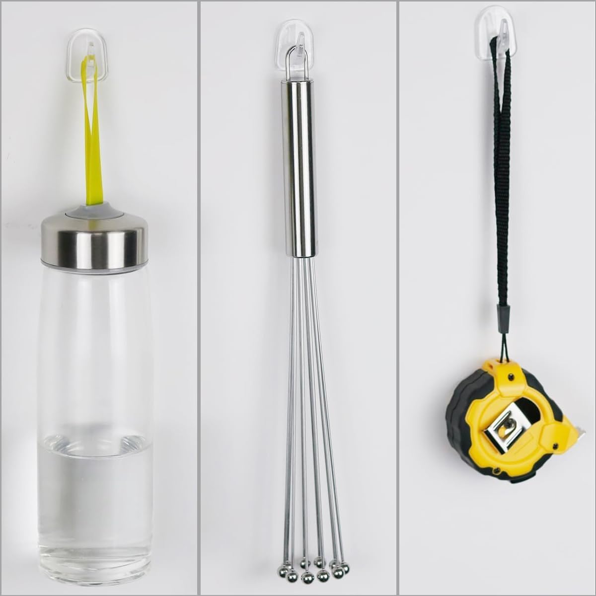 Skiennix Clear Adhesive Wall Hooks - 36 Transparent Sticky Hooks for Seamless Hanging in Any Room