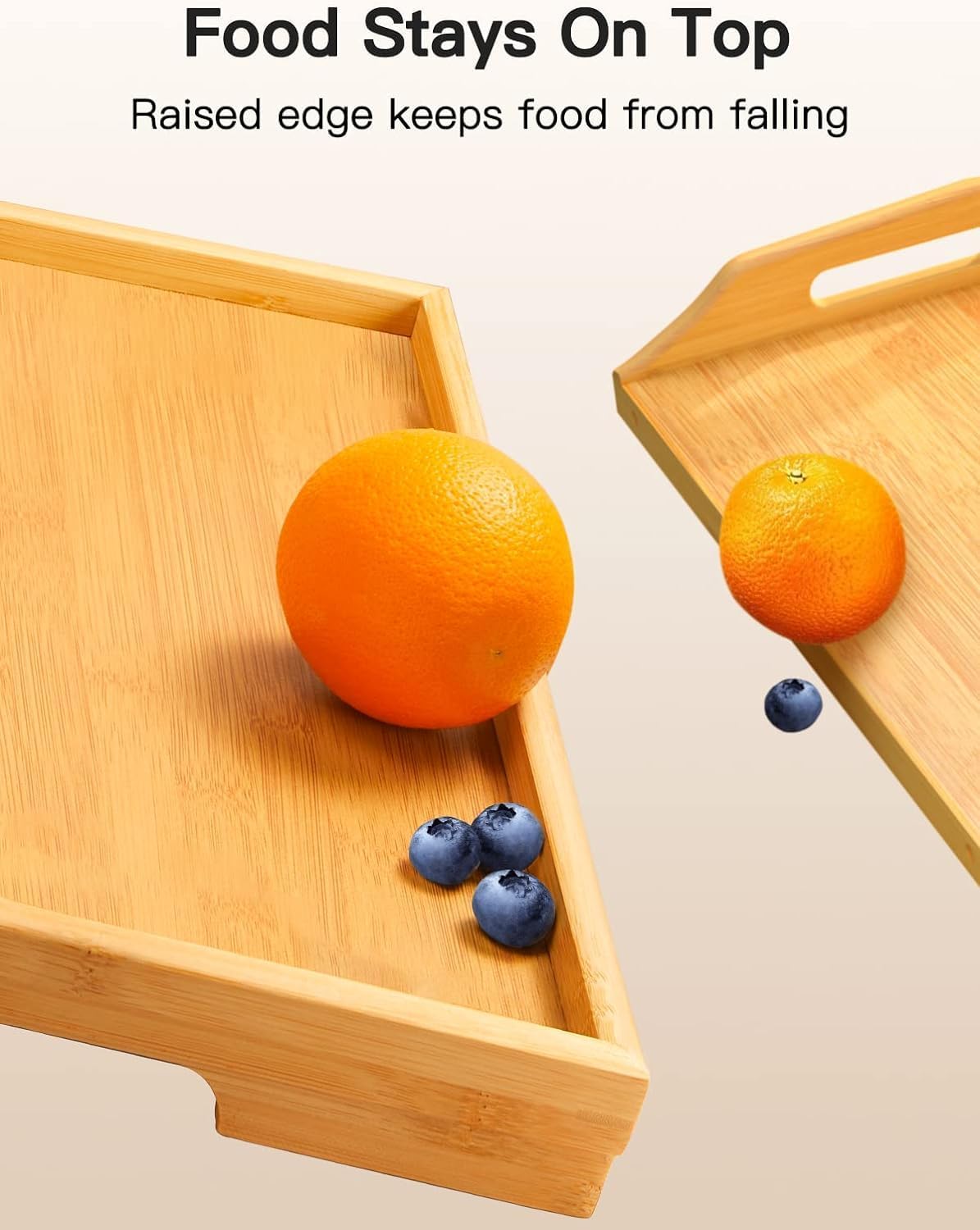 Pipishell Bamboo Bed Tray Table - Foldable Legs for Breakfast, Laptop Use | Versatile Snack Tray