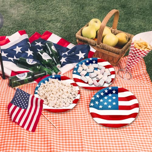 Aixuler 4th of July Disposable Plate Set 40pcs - Patriotic Party Food & Dinnerware