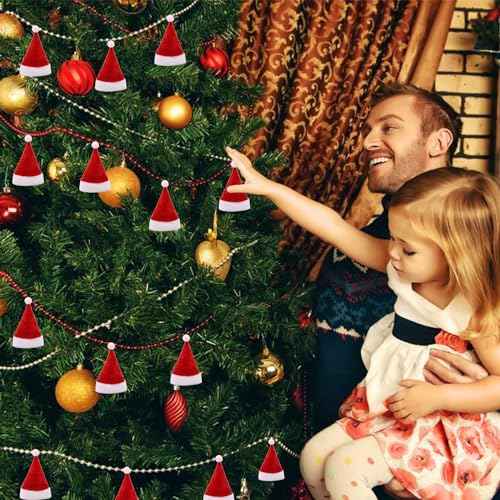 Mini Santa Hat Mini Christmas Hats Wine Bottles Cover Crafts Ornaments Decor