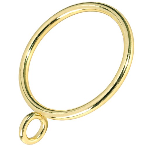 AMZSEVEN 44 Pack Curtain Rings with Eyelets, Metal Drapery Ring for Pinch Pleat Curtains, Drape Ring 1.5 Inch I D, Fits Up to 1.2 in Rod (Gold)