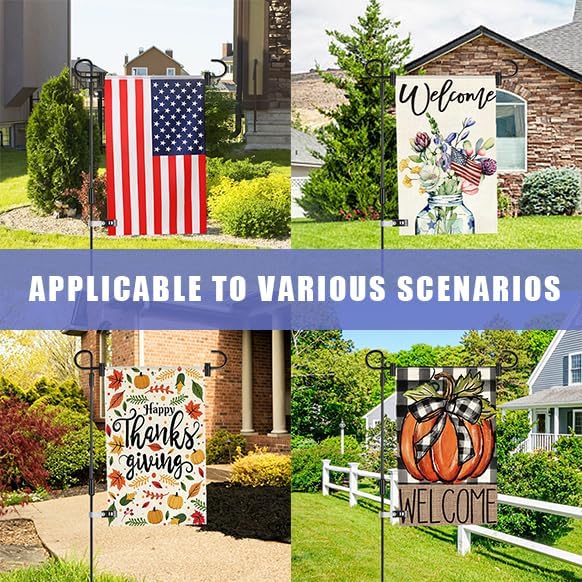Skiennix Garden Flag Stand - Premium Steel Holder for 12 x 18 Flags | Durable Powder-Coated Design