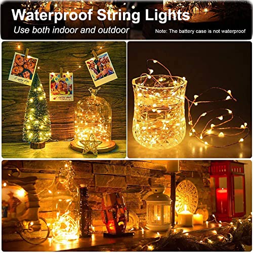 6 Pack Fairy Lights Battery Operated 7ft 20 LED Mini String Lights Twinkle Lights Silver Wire Firefly Starry Lights for Mason Jars Wedding Party Christmas Centerpiece Table Decorations, Cool White
