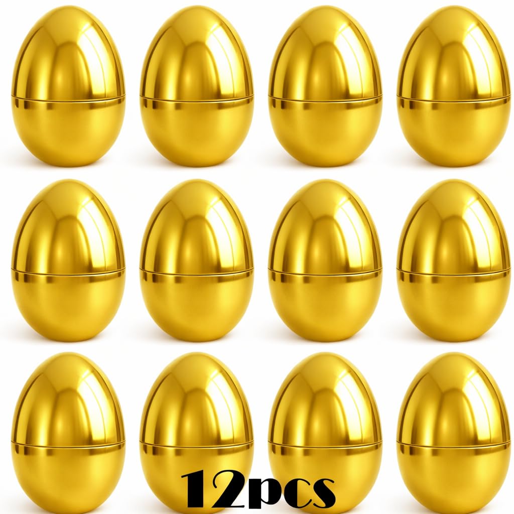 GiftExpress Pack of 6, 6" Gold Easter Eggs - Adult & Kid Party Toys for Gift Baskets or Egg Hunt Décor