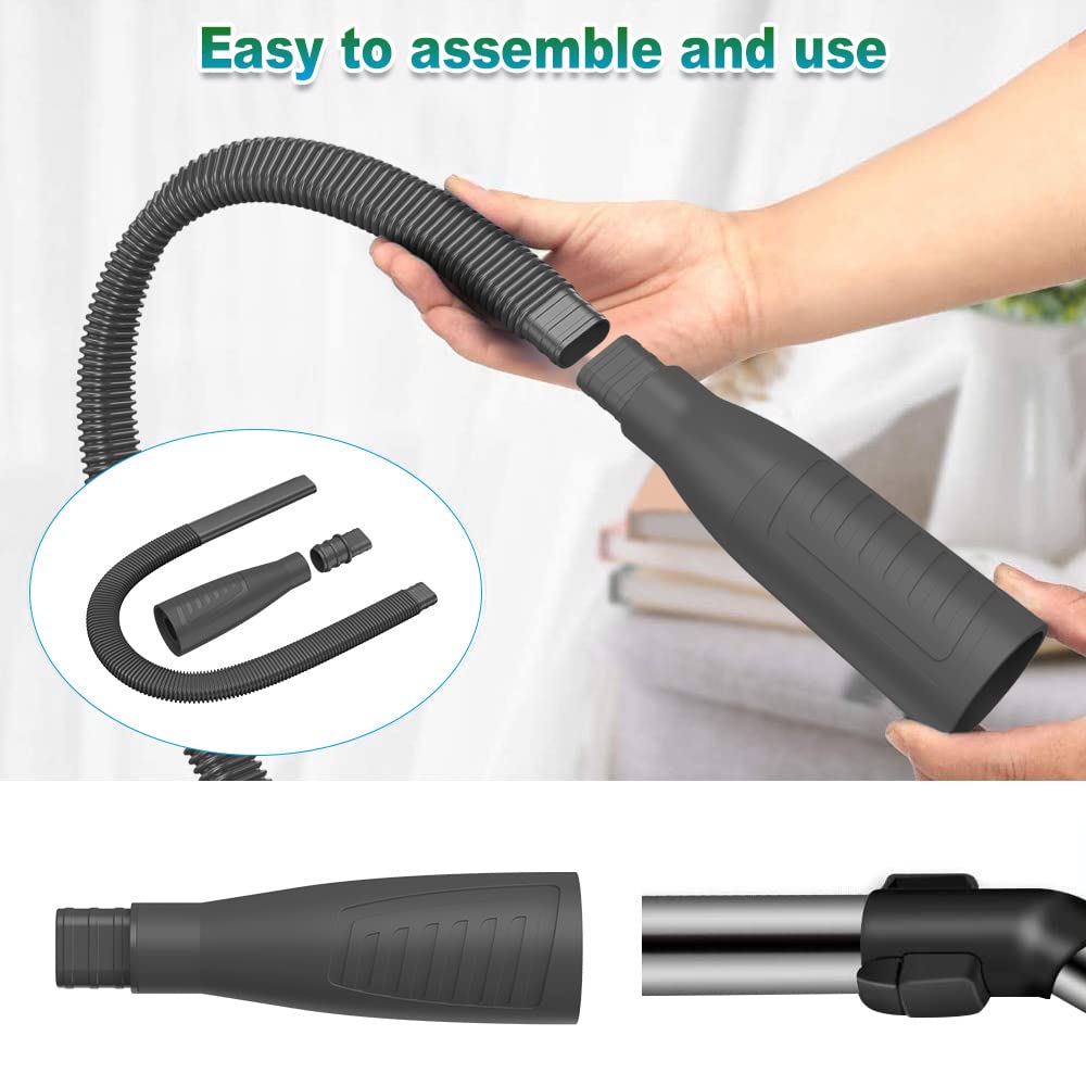 Sealegend 2 Pieces Dryer Vent Cleaner Kit, Dryer Lint Vacuum Attachment and Dryer Lint Screens Cleaner Brush,Flexible Lint Remover Hose Black