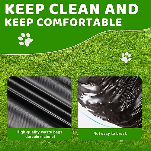 Uppcasir Black Outdoor Dog Poop Trash Can 20L with Lid & Bags - Waterproof