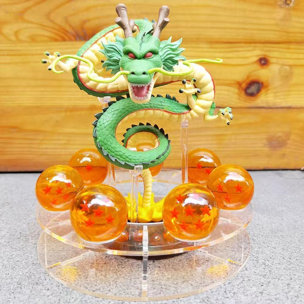 Shenron Figure Set - 3.5cm Resin Statue with Crystal Balls & Gift Box | Perfect for Halloween & Christmas