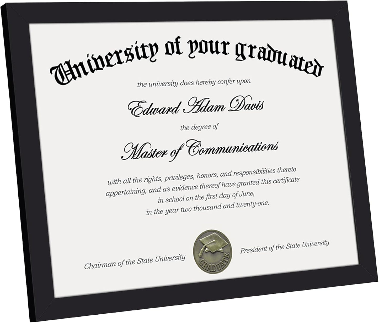 Upsimples Certificate Frame - Clear Plexiglass Diploma Frame for Wall/Tabletop | 8.5x11 Black, 1 Pack