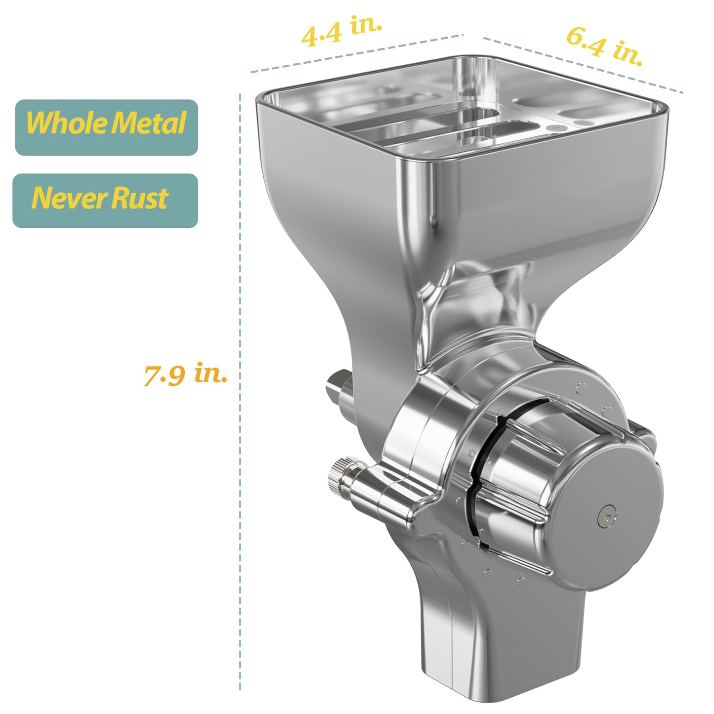 Metal Grain Mill Attachment for KitchenAid Stand Mixer – 12-Level Grind Adjustment, All-Metal Construction for Grinding Grains, Spices & More