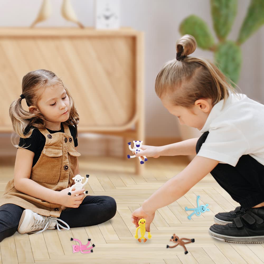 ArtCreativity Mini Bendable Farm Animal Toys, Set of 48, Barnyard Animal Toys for Kids in 6 Designs, Portable Stress Relief Toy for Kids, Barn Birthday Party Favors and Pinata Stuffers