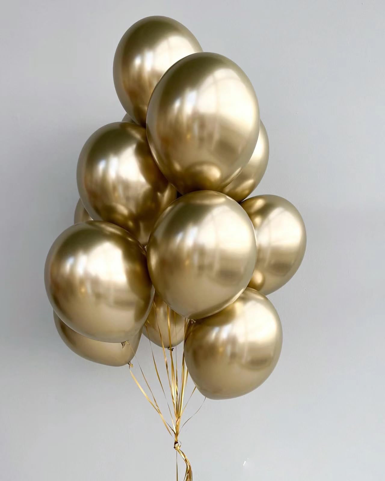 MEBAY Gold Balloons 12 inch 100 pcs Chrome Metallic Latex Birthday Balloons Shiny Balloons Party Decoration Graduation Halloween Wedding Birthday Baby Shower Christmas Party
