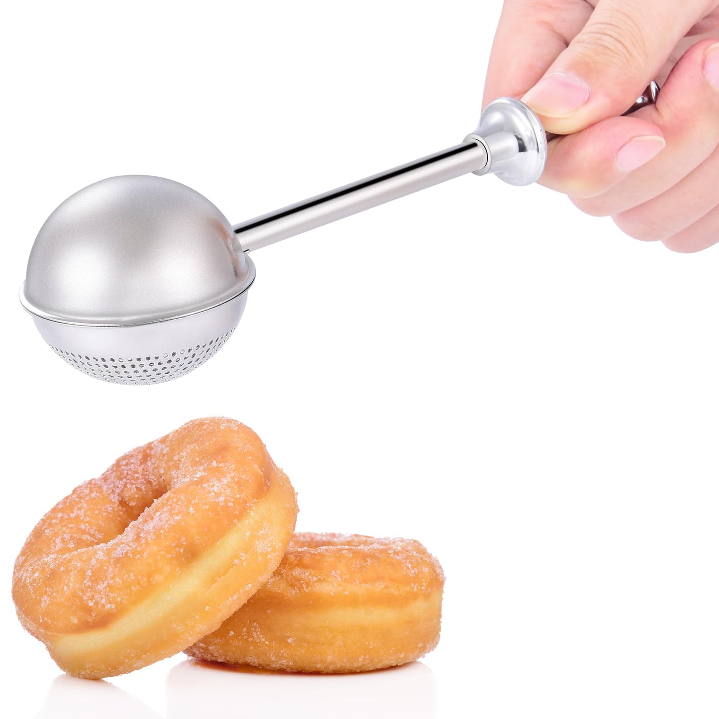 Sugar Shaker, Powdered Sugar Shaker Duster with 18/8 Stainless Steel Fine Mesh Dispenser Sugars and Spring Operated Handle for Sugar and Spices XVBITOR