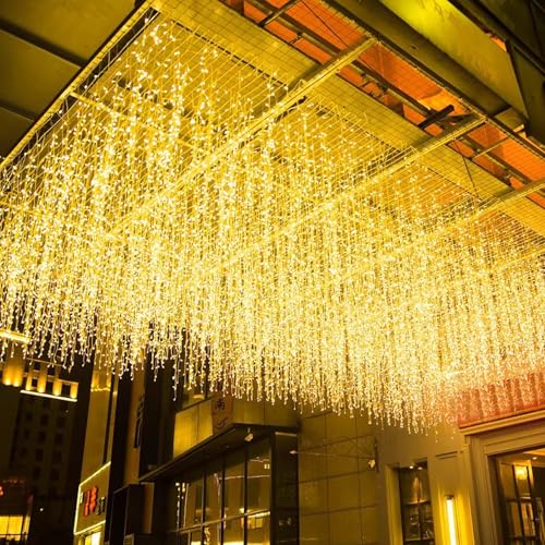 FATONESA 13FT-96LED Extendable Icicle Christmas Fairy String Lights Warm White 8 Modes