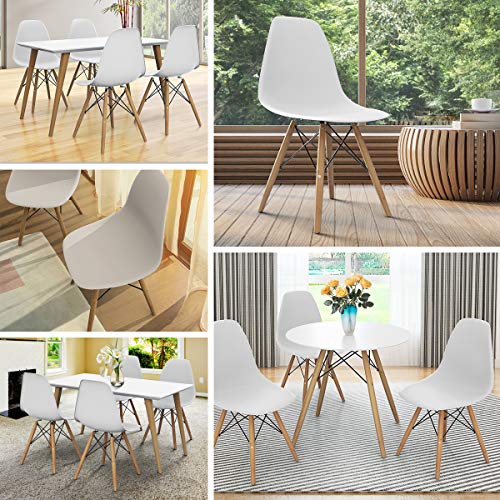 GIANTEX White Dining Chairs Set of 2 - Solid Wood, Ergonomic, Assembled