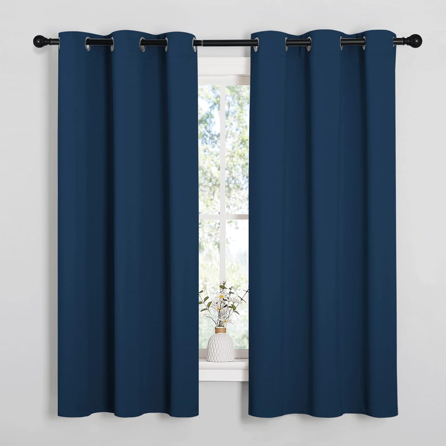 NICETOWN Blackout Curtain Panels - Thermal Insulated Draperies in Moroccan Blue | 29x40 Inch Pair