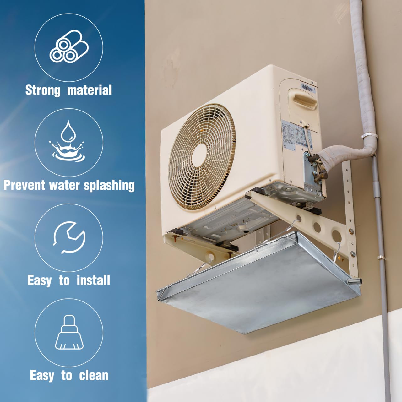 DOITOOL Air Conditioner Drip Pan, AC Drain Pan Air Conditioning Drainage Drip Tray Catch Pan Water Tray Accessories