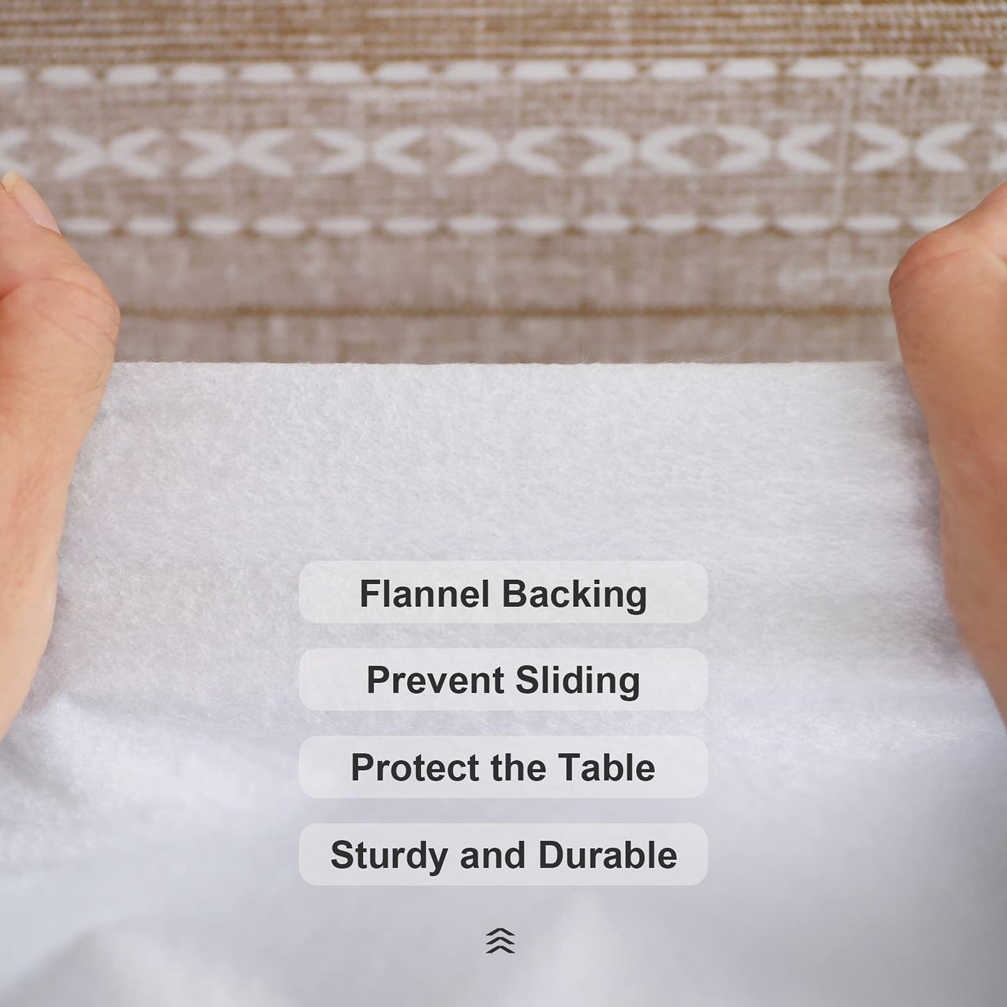 Vonabem 100% Waterproof Rectangle PVC Tablecloths, Vinyl Tablecloth with Flannel Backing, Wipeable Plastic Table Cover for Dinning, Picnic, Indoor and Outdoor(Brown,60"x84")