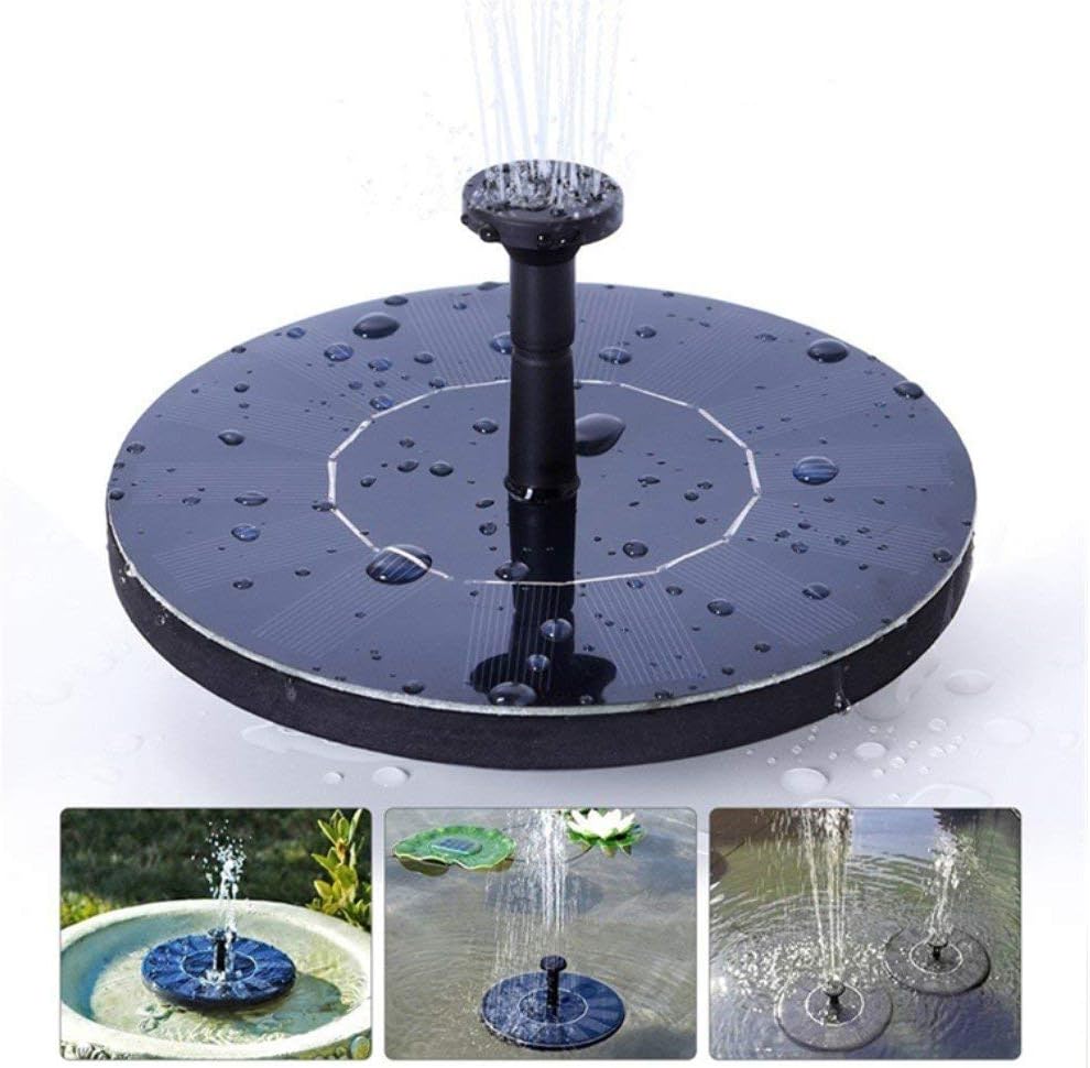 Skiennix Solar Fountain - Solar Powered Bird Bath Pump with 1.5W Floating Water Feature for Garden & Patio