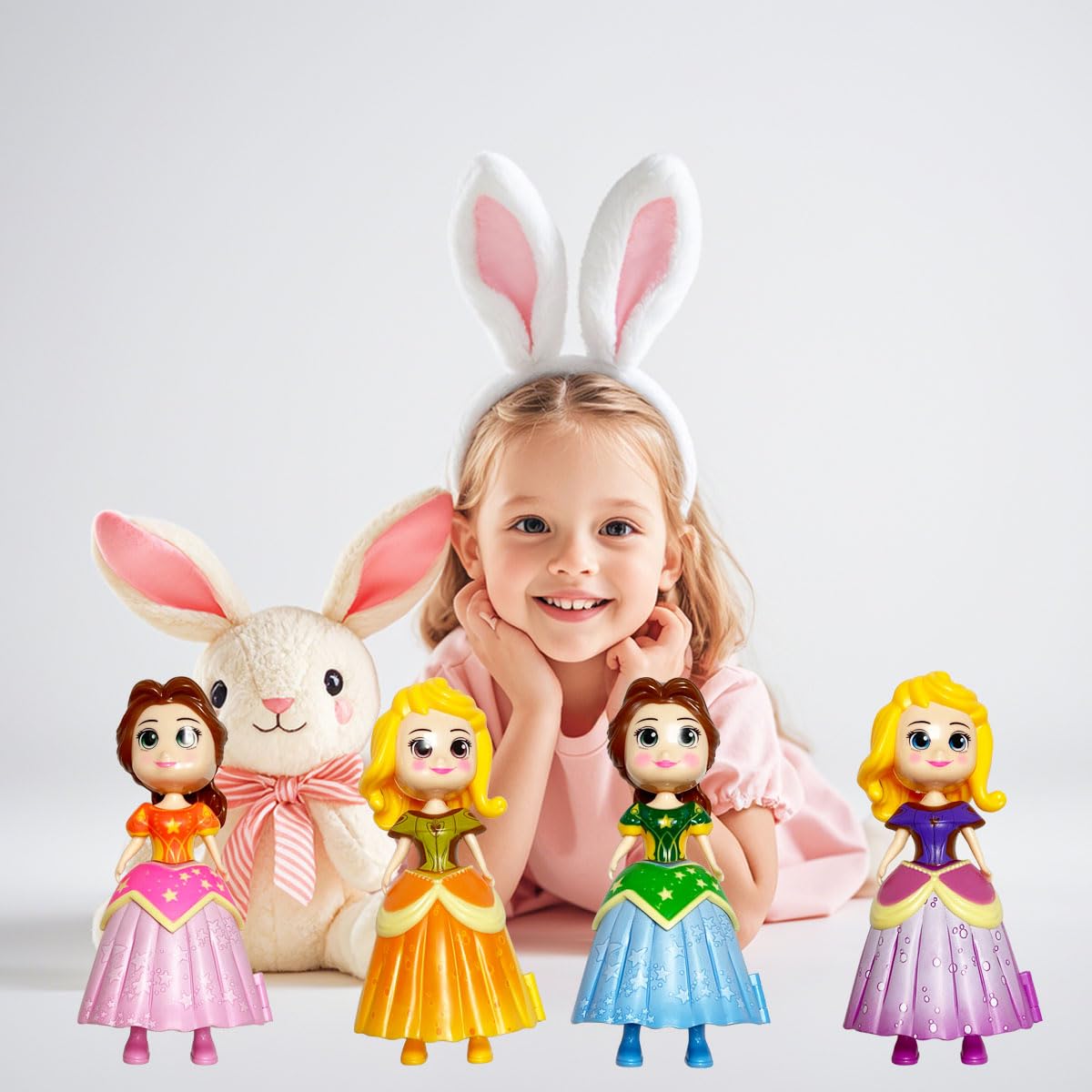 Pinkiwine 8 Pack Prefilled Easter Eggs Princess Deformation Egg Toys for Kids Boys Girls Easter Basket Stuffers Gifts Party Favors