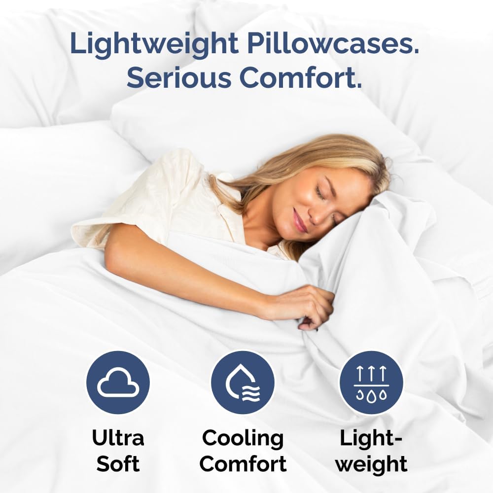 King Standard Pillow Cases - Soft Hotel Quality Pillowcase Covers | Machine Washable - Set of 4 - White