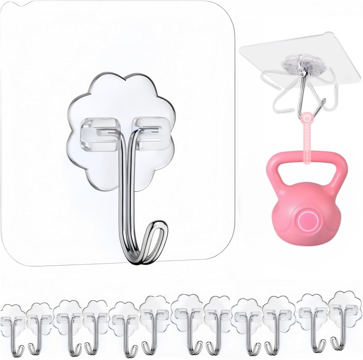 Skiennix Shower Curtain Hooks - Decorative Rhinestone Design - Rustproof Stainless Steel - Set of 12