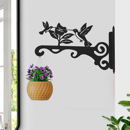 Elegant Bird Pattern Wall Hooks | Rust-Resistant Metal Plant Hangers - 10 Inch for Indoor & Outdoor Use