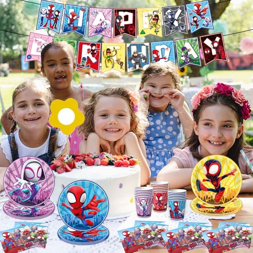 68-Piece Party Supplies Set for Kids' Birthday Party Decorations - Includes Plates, Cups, Banner, Napkins, Tablecloths
