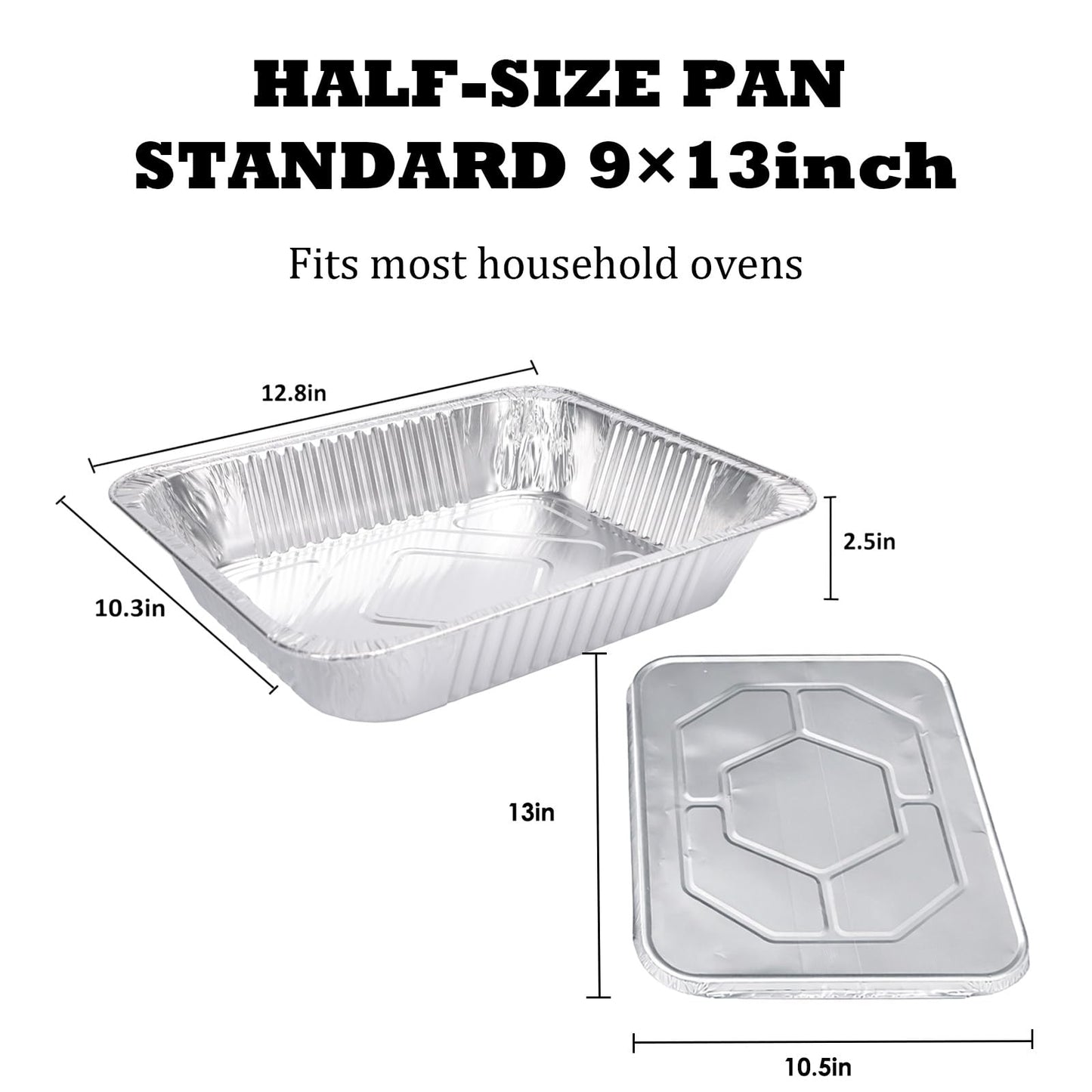 Livizaria Disposable Aluminum Foil Pans 9×13 with Lids – Durable Foil Baking Pans for Meal Prep, Casseroles & Food Storage – Oven & Freezer Safe Deep Pans for Parties, Catering & BBQ (25 Pack)