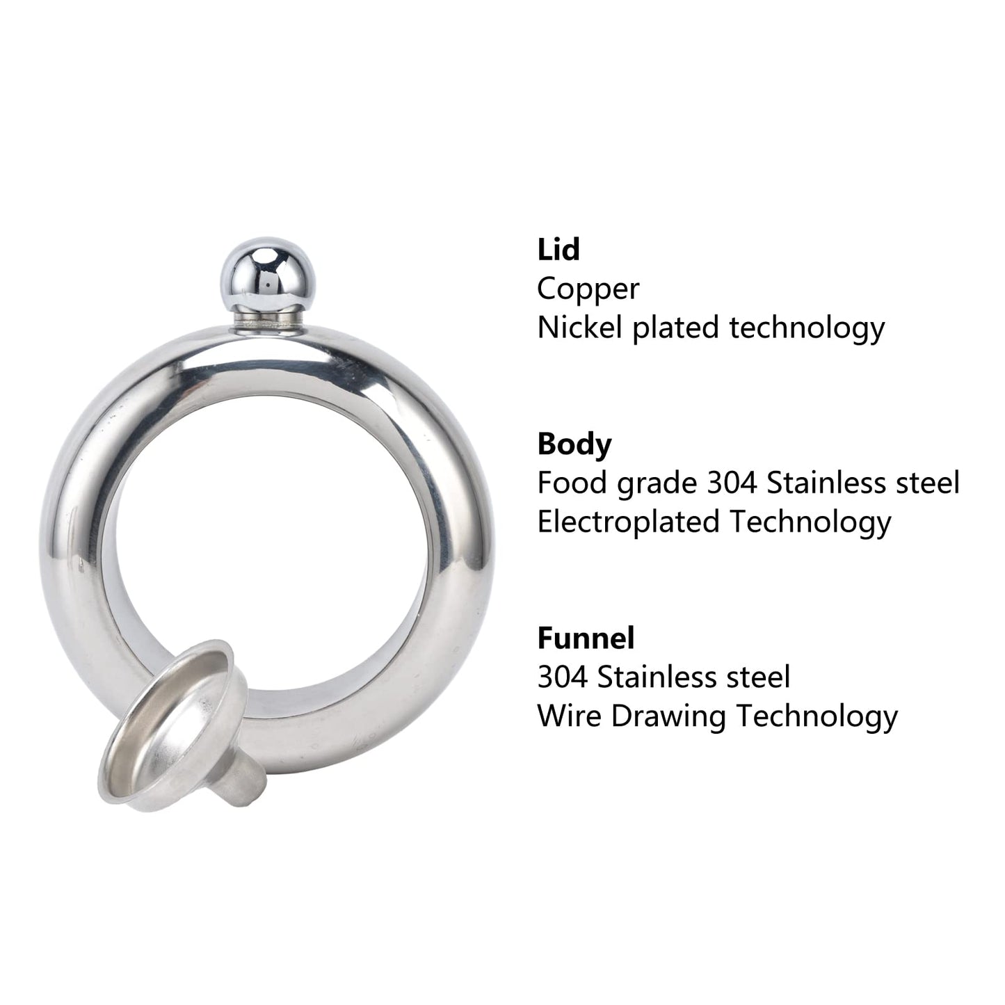 Wine Flask Gift, NonRusty Stainless Steel Flask Bracelets for Whiskey