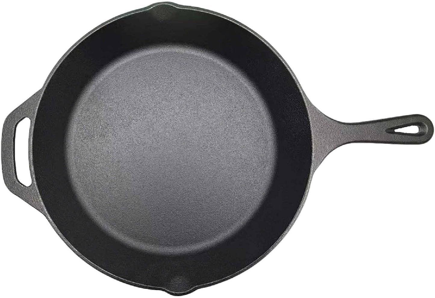 Skiennix Pre-Seasoned Cast Iron Skillet - 12.5 Inch Heavy Duty Non-Stick Cooking Pan with Dual Handles