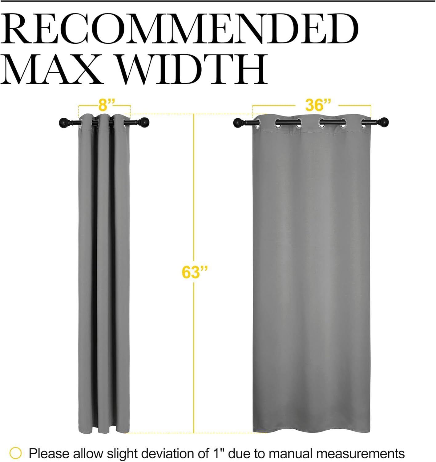 NICETOWN Silver Grey Thermal Insulated Blackout Curtains - Kids Window Drapes, 2 Panels (W42 x L63-Inch)