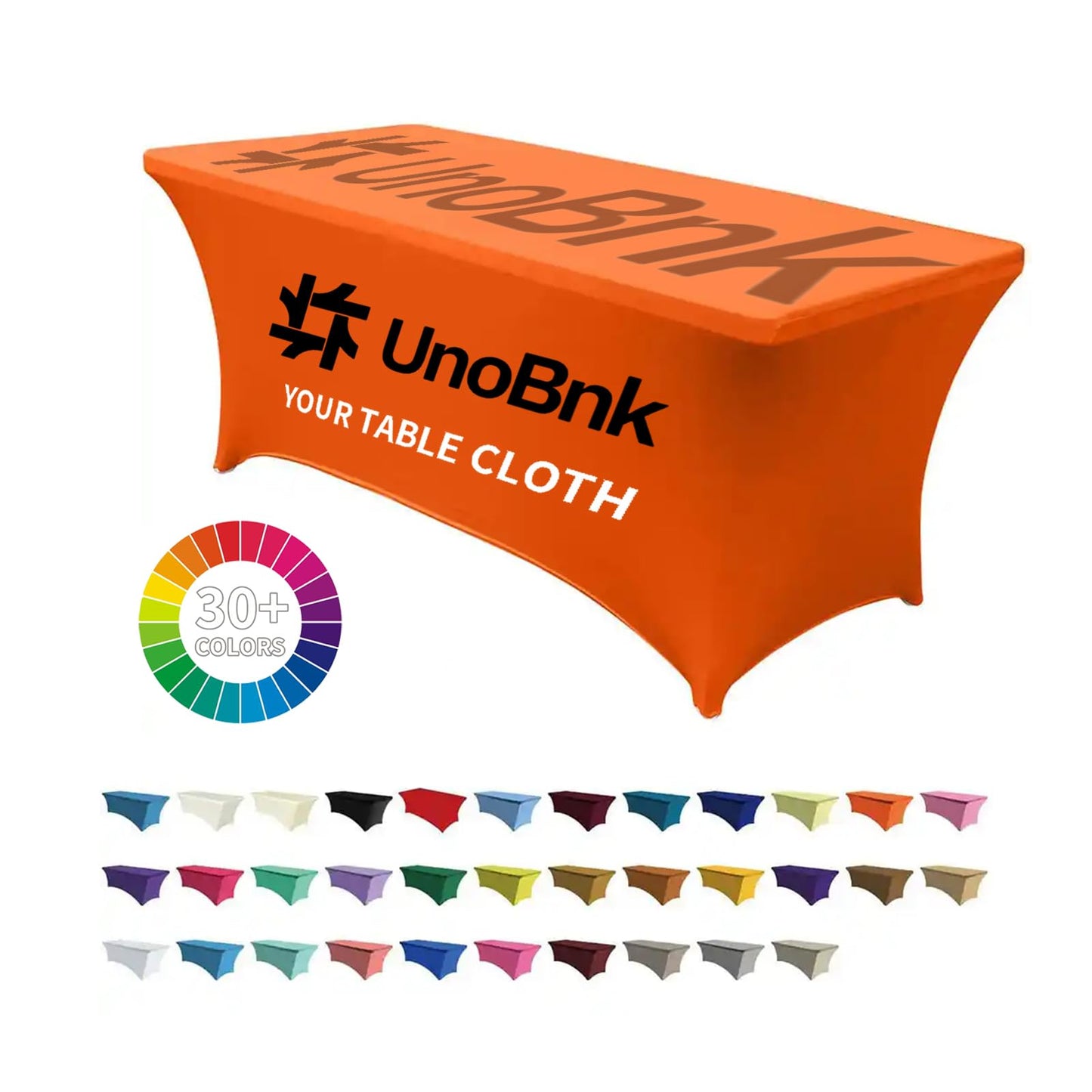 Ddrihles Custom Table Cloth with Business Logo Text Photo,Personalized 4/5/6/8 FT Stretch Table Cloths,Custom Table Cloth for Events Birthday Party Wedding Decor (4FT)