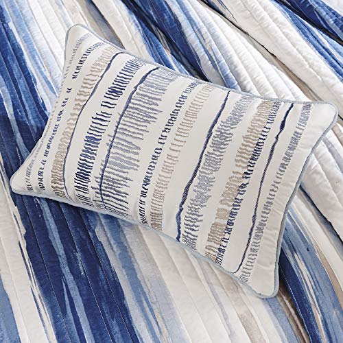 Madison Park Coastal Quilt Set 6PC King/Cal King Blue/White Reversible Coverlet