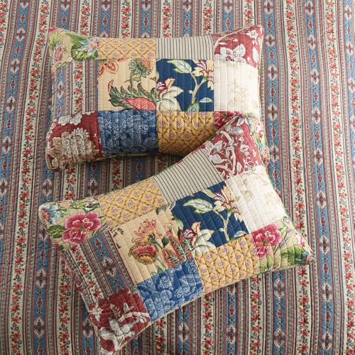 Luxury Floral Cotton Quilt Bedspread Set with 2 Shams - King Size 96x108in