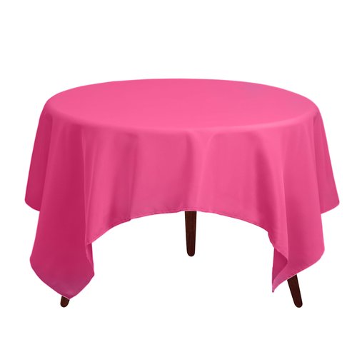 Gee Di Moda Square Tablecloth - 70 x 70 Inch Fuchsia Table Cloth for Medium Square or Round Tables - Heavy Duty Washable Fabric - for Buffet Table, Holiday Party, Dinner, Wedding & Baby Shower