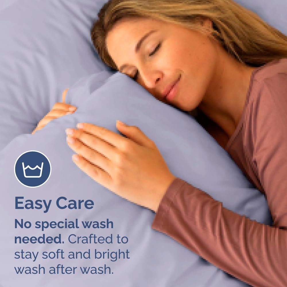 Skiennix Body Pillowcases Set of 4 | Soft 20x54 Long Pillow Covers for Side Sleepers - Breathable & Fade Resistant - Machine Washable (Light Lavender)