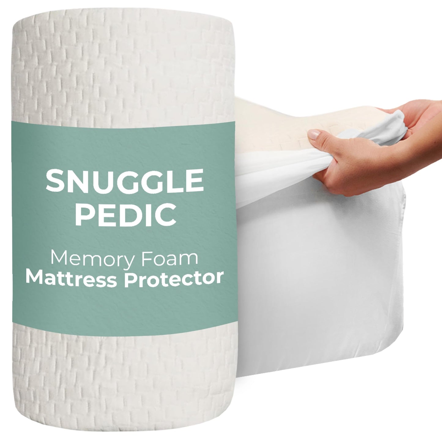 Memory Foam Mattress Protector – Organic Cotton with Eco-Friendly Greenshield Water Resistance – Kool-Flow Breathable Stretch Fabric – All USA Made – Best for Plush Beds – Queen