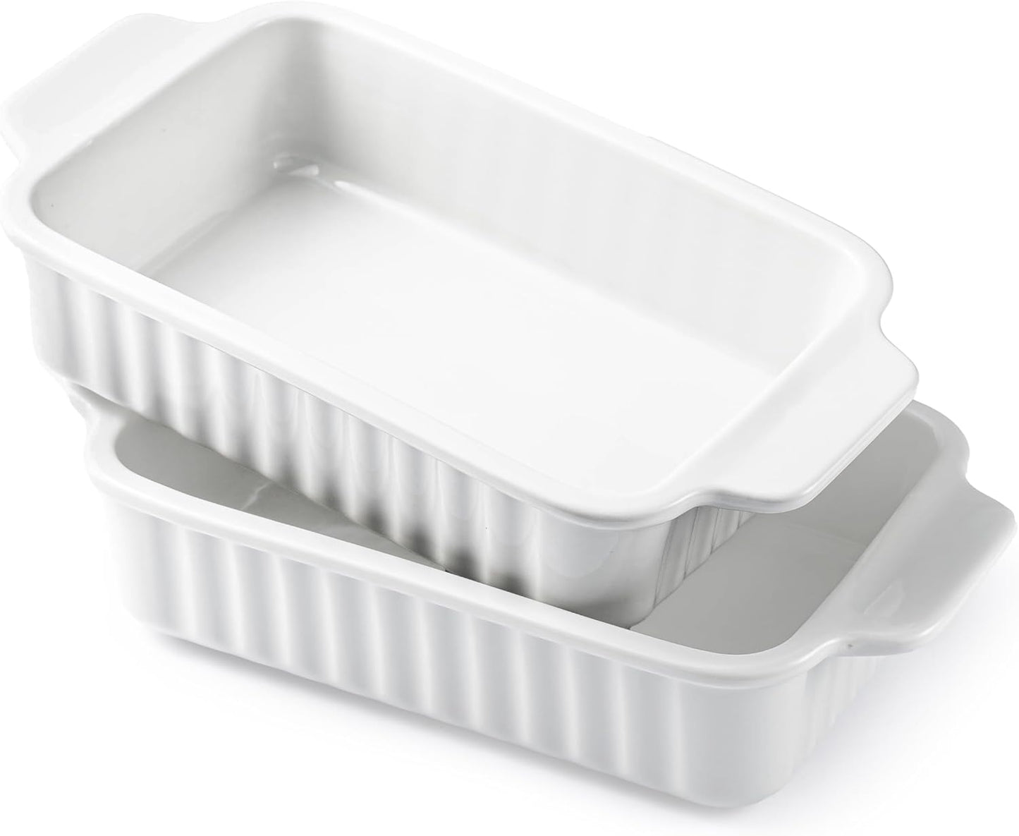 Small Casserole Dishes | 30 Oz Ceramic Baking Dish with Handles - 9x5 Mini Bakeware Set of 2 for Lasagna & Meal Prep