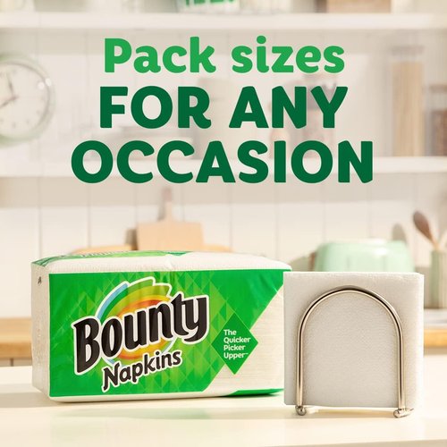Bounty Quilted Napkins - 1-Ply, Soft & Absorbent, 12.1" x 12", White, 200 Count (Pack of 2)