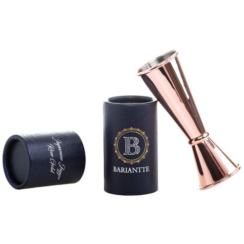 BARIANTTE Cocktail Jigger for Bartending, 2 oz 1 oz Japanese Measuring Shot Glass - Silver