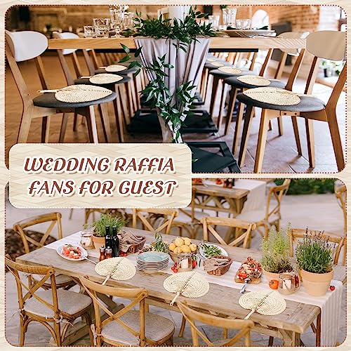 BBTO 32 Pieces Natural Woven Bamboo Hand Fans Handmade Summer Cooling Supplies