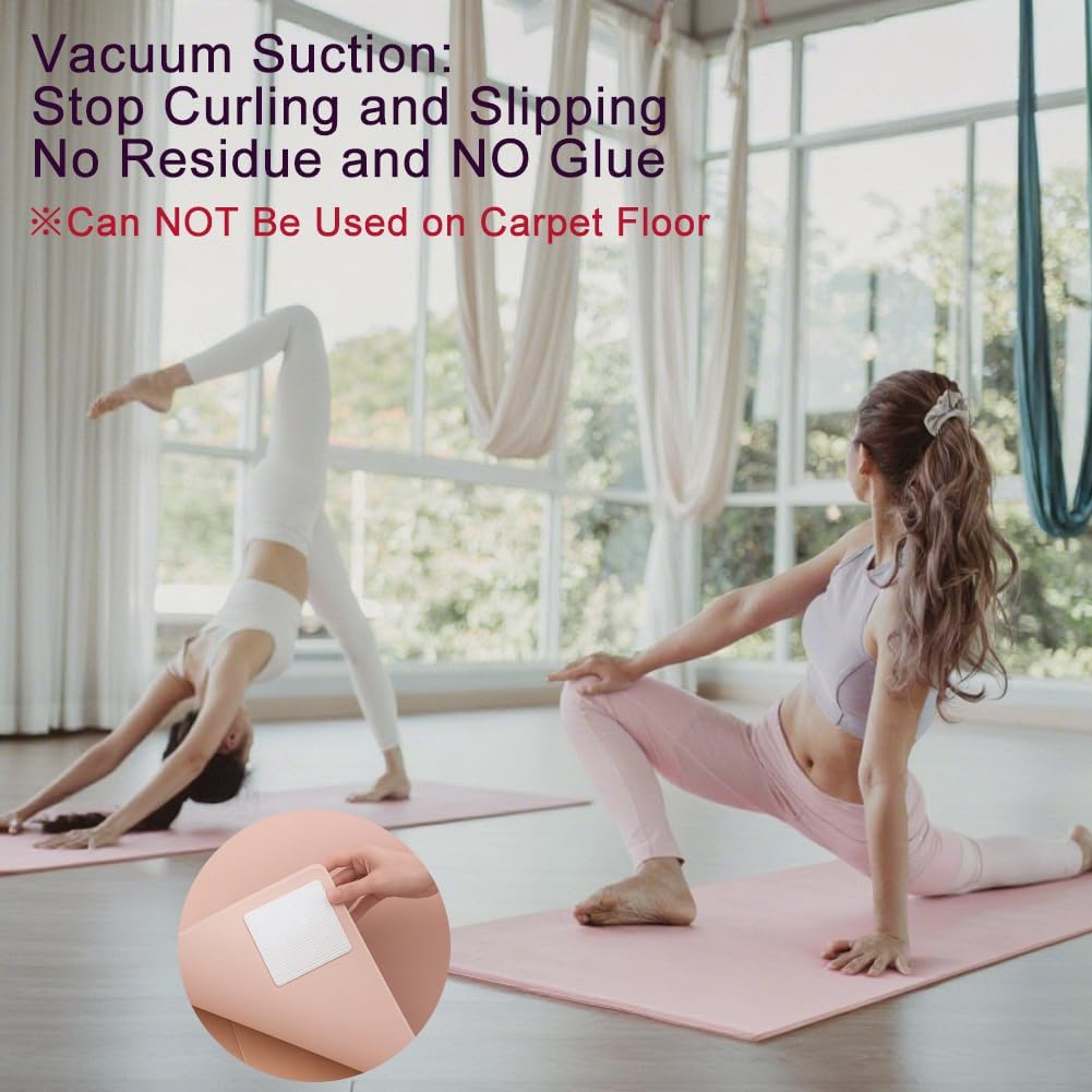 Skiennix Anti-Slip Carpet Grips - 8 Pcs Vacuum Technology Rug Pad Grippers for Hardwood Floors