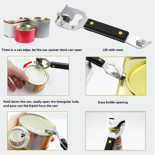 HLCM Bottle Opener - Manual Can Opener - Versatile 4-In-1 Can Opener for Kitchen Restaurants and Camping Trips (2)