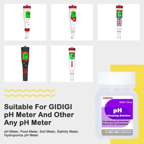 Cleaning Solution 50ml*4 for pH Meter Electrode,TDS EC Probe Cleaning Cleanser,Electrode Cleaning Solution