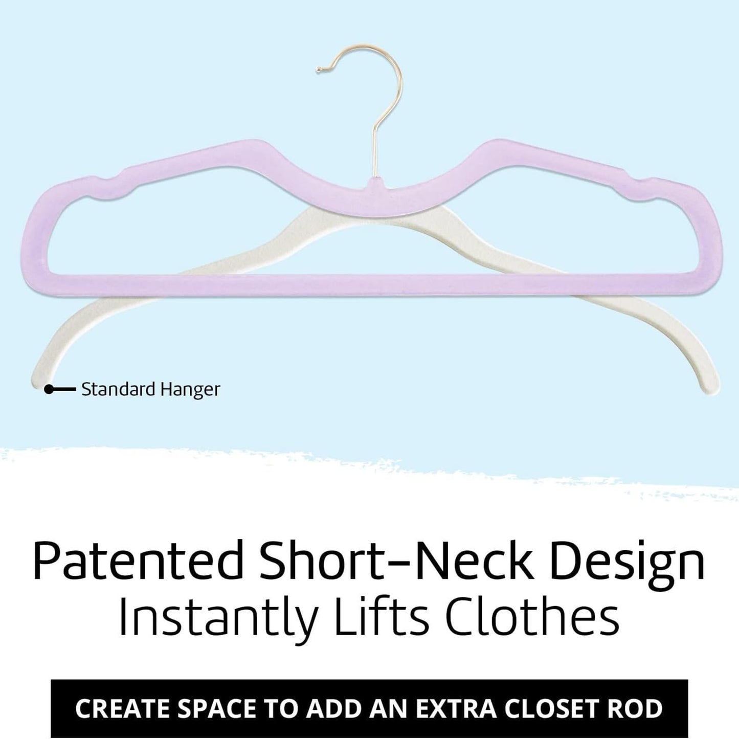 CUTSKY Velvet Hangers 50 Pack, Ultra Slim & Short Neck Hanger, 360 Swivel Hook, Space Saving Durable Non-Slip Felt Hangers,Black b