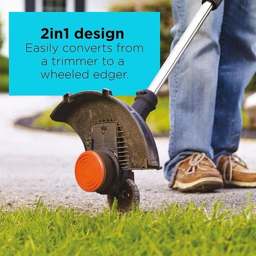 BLACK+DECKER 20V MAX Cordless String Trimmer - Power Drive Transmission, 2-Speed Control, 12-Inch