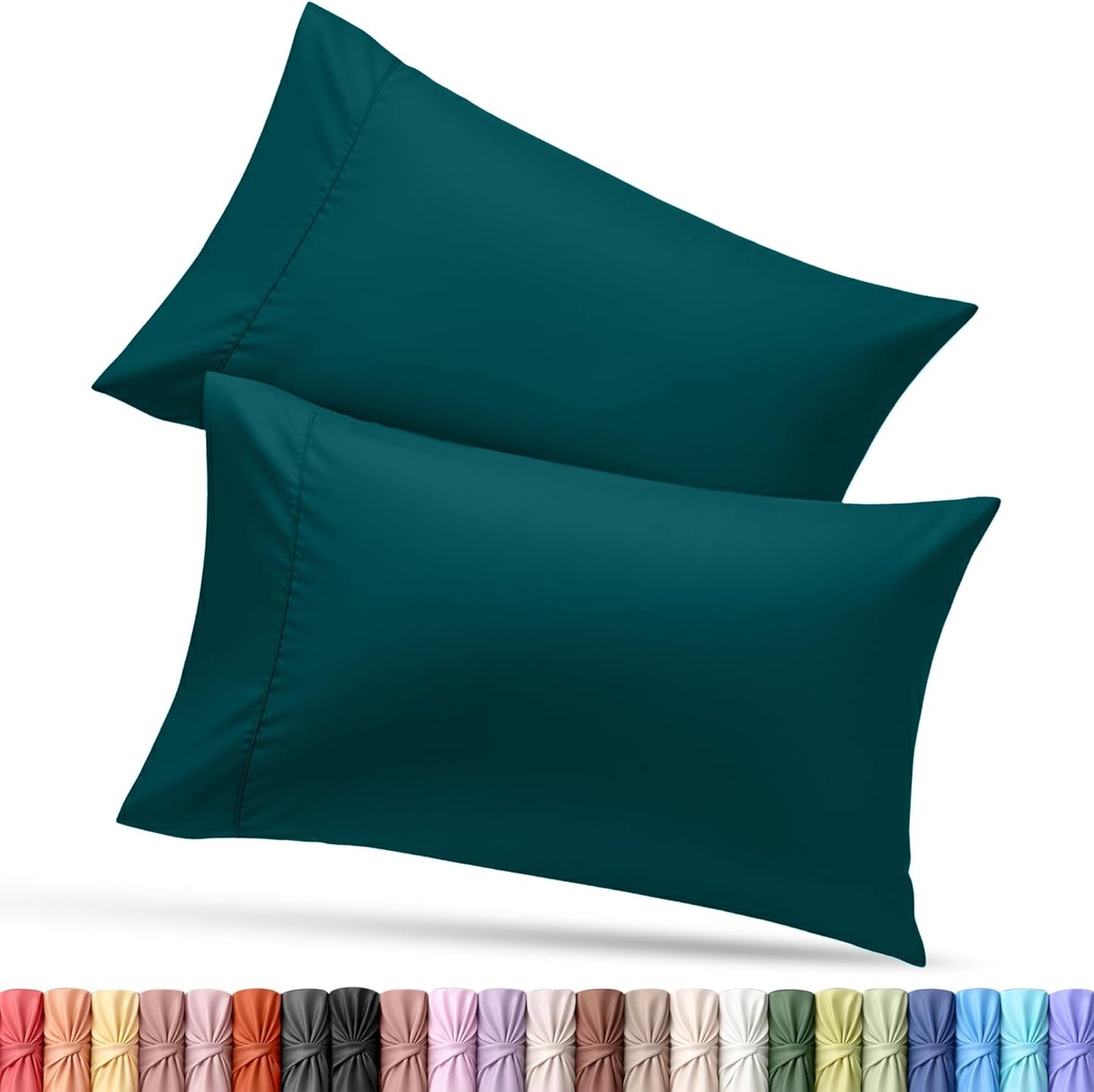 Utopia Bedding Queen Pillow Cases - Soft Brushed Microfiber - 2 Pack, Teal | Fade Resistant 20 x 30 Inches