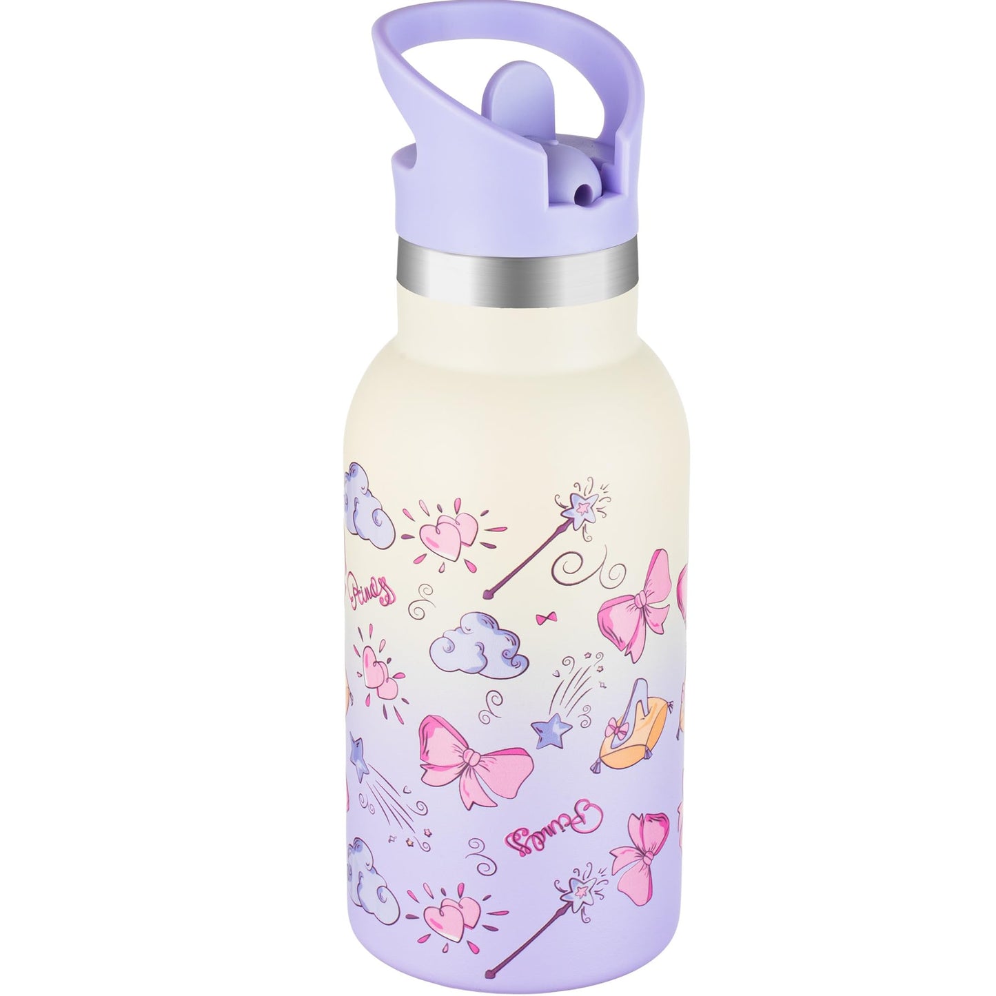 TAKYIT 12oz Kids Water Bottle – Insulated Stainless Steel Bottle with Straw Lid, BPA-Free, Leak-Proof, for Toddlers & School Use